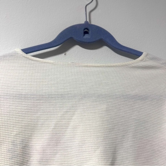 Vintage 90s White Cropped Short Sleeve Button Up Shirt Cottagecore Spring Retro - Picture 10 of 15